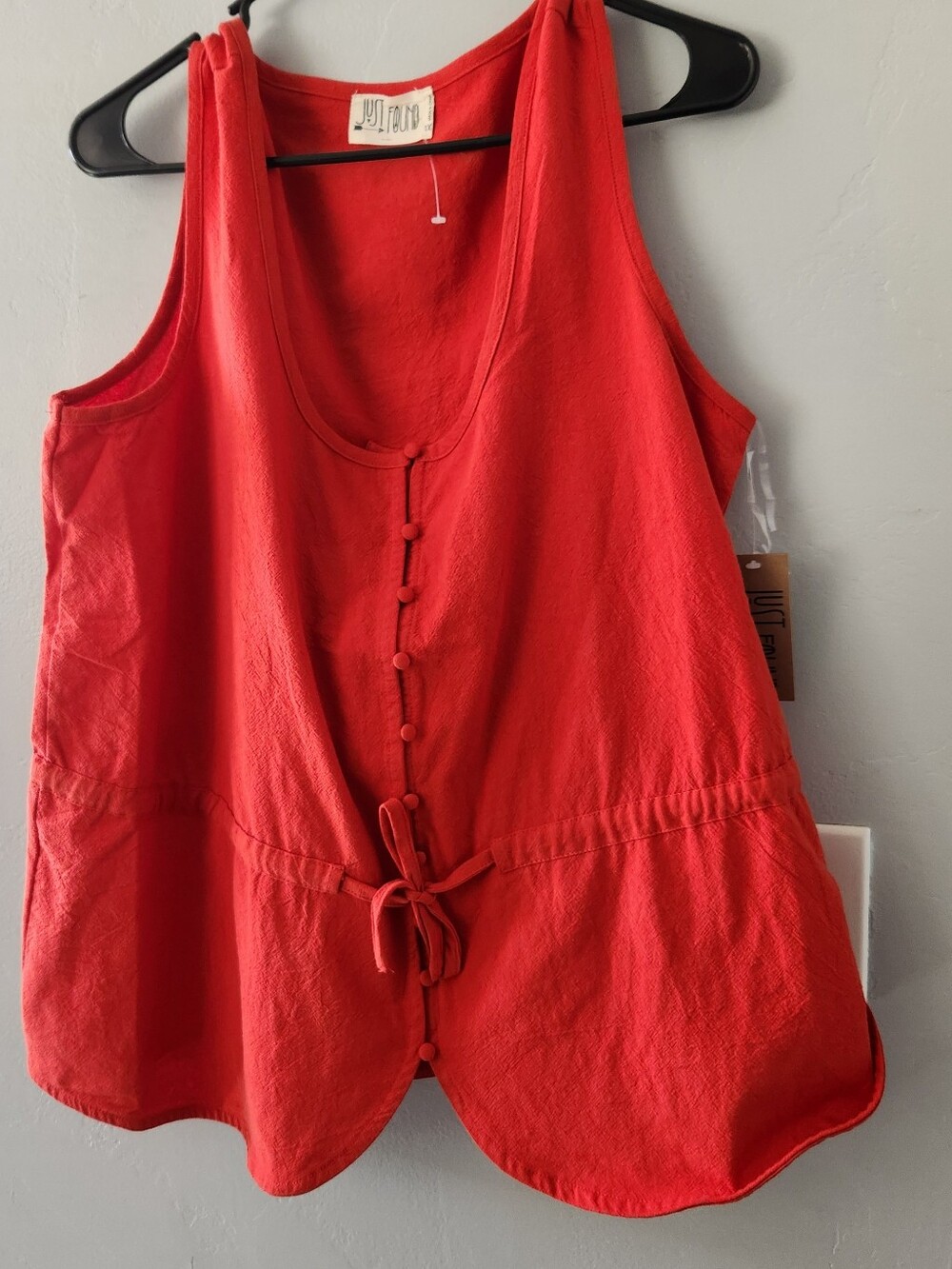 🆕️Just Found Sleeveless Button Up Vest Size 1X 100% Cotton